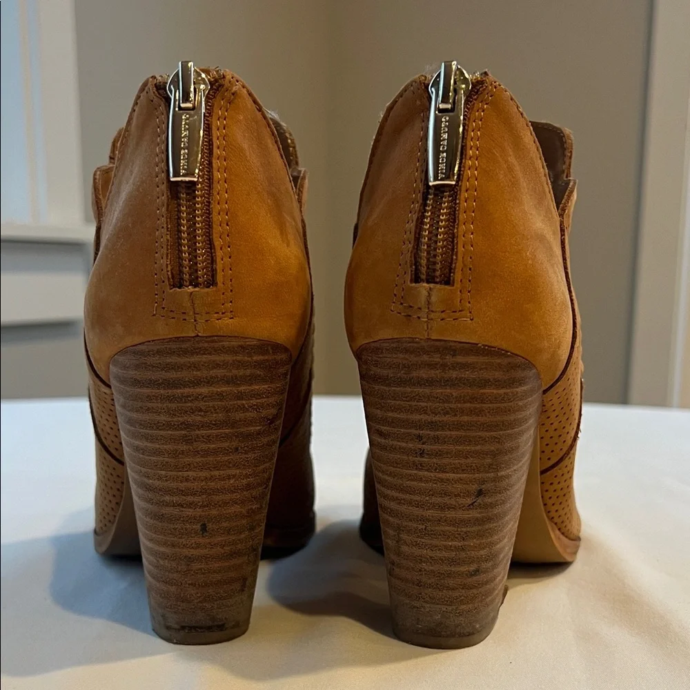 Vince Camuto Tan Perforated Ankle Booties - Picture 3 of 12